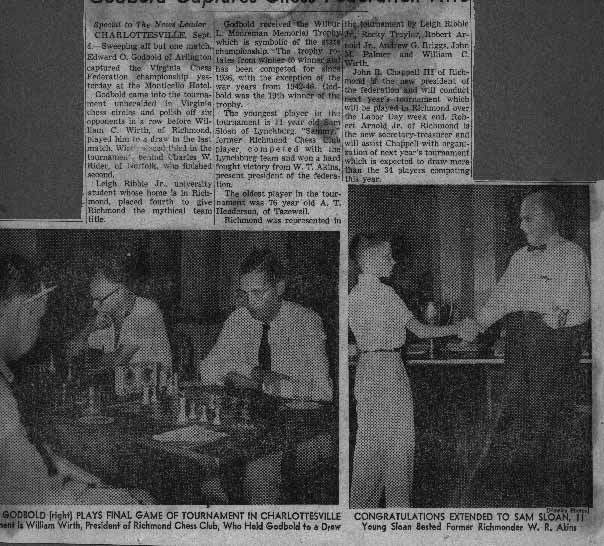 SAM SLOAN, 11, bested former Richmonder W.R. Akins