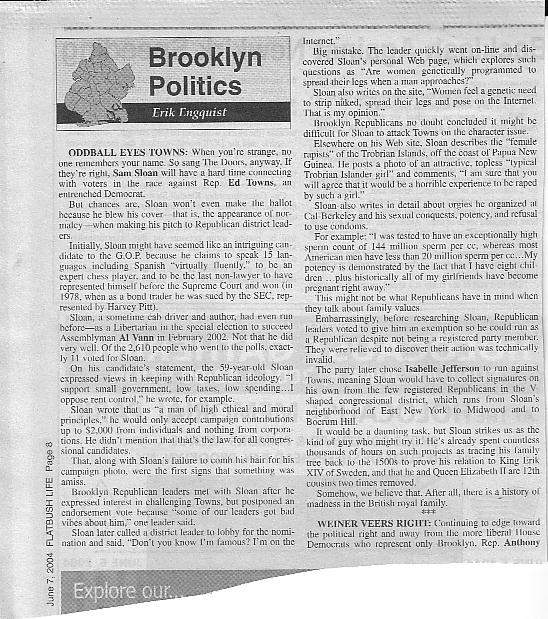 Erik Engquist Article in Flatbush Life