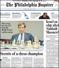 Front Page story in the Philadelphia Inquirer