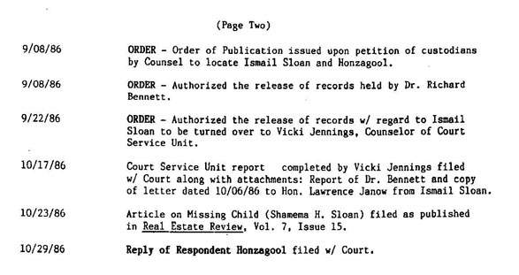 Docket Sheet of Proceedings before Judge Janow