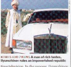 Shaikh Kirsan Ilyumzhinov poses with one of his many Rolls Royces