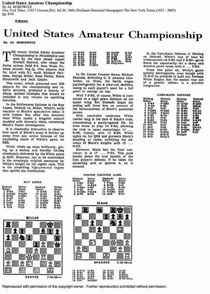 Chess in The New York Times